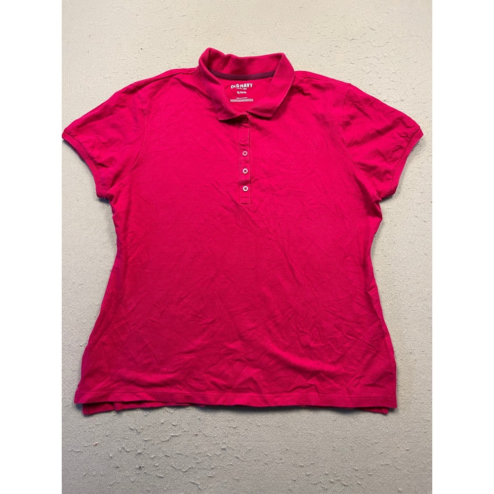 Old Navy Polo Shirt Cotton Pique Pink XL Womens